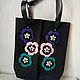 Order FELT Black bag, 'Bright flowers'. vyazanaya6tu4ka. Livemaster. . Classic Bag Фото №3