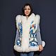 Vest with a peplum from the Pavlovsky Posad shawl 'Gzhel'. Vests. National Brand. My Livemaster. Фото №9