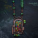 Order GREEN Summer City, pendant (copper, enamel, lampwork). Art studio by Olesya Rubinova. Livemaster. . Pendants Фото №3