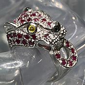 Украшения handmade. Livemaster - original item Leopard ring with rubies in silver. Handmade.