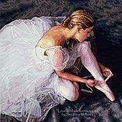 Картины и панно handmade. Livemaster - original item A beautiful dancer. Hand embroidery. Dimensions 35181 Ballerina Beauty. Handmade.