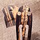 Wooden comb Provence Hairpin ebony inlay Tunbrige ware hairfork. Hairpin. Wooden combs inlay Hanto&Dokimo. My Livemaster. Фото №6