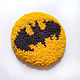 Подставка для чашки Batman ковровая вышивка. Сувениры из фильмов. ArtKnitDesign Свитера Уизли. Ярмарка Мастеров.  Фото №4