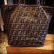 Винтаж: Сумка-тоут Fendi Zucca Canvas с деревянным вырезом FF. Сумки винтажные. Chic bags. Ярмарка Мастеров.  Фото №5