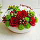 Цветочная композиция "Красные розы". Композиции. my_lepka. Интернет-магазин Ярмарка Мастеров.  Фото №2