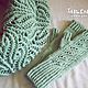 The set is knitted Pistachio, a scarf - a snud and mitts, Headwear Sets, Minsk,  Фото №1