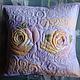 Quilted and patchwork pillowcase  "Morning Roses", Pillow, Yaroslavl,  Фото №1
