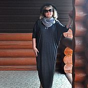 Одежда handmade. Livemaster - original item Dress knit. Loose fit. Color graphite. Handmade.