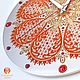 Orange. Wall clock with painted lace orange, Watch, Rostov-on-Don,  Фото №1