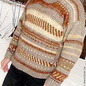 Одежда handmade. Livemaster - original item Men`s sweater hand-knitted from thick thread.. Handmade.