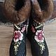 Order Embroidered boots 'Vintage roses'. wool gifts. Livemaster. . High Boots Фото №3