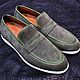 Order Men's loafers made of genuine suede and genuine python leather. SHOES&BAGS. Livemaster. . Loafers Фото №3