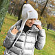 Шапка-ушанка вязаная УМА с подкладкой серый и моренго. Шапка-ушанка. Семейный бренд вязаной одежды БЛИЗКО. Ярмарка Мастеров.  Фото №12