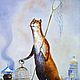 Картины. Коты на крыше. Картины. Картины Лютчер Елены. Ярмарка Мастеров.  Фото №4
