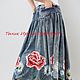 Luxurious denim skirt "Poppies and daisies". Skirts. Exclusive clothes Dneproart (dneproart). Online shopping on My Livemaster.  Фото №2