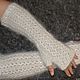 Длинные митенки белые вязаные из 100% козьего пуха Hand Knit. Митенки. ПУХОВЫЙ ШИК KOZAmoDA (kozamoda) (kozamoda). Ярмарка Мастеров.  Фото №6