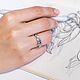 Кольцо Сирень, сапфир, белое золото 585. Кольца. Organic Jewelry. Серебро и золото. Интернет-магазин Ярмарка Мастеров.  Фото №2