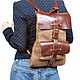 Backpack leather Gray brown. Backpacks. Russian leather Guild. My Livemaster. Фото №6