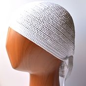 Аксессуары handmade. Livemaster - original item Hand-knitted bandana made of 100% cotton, white bandana. Handmade.