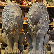 Дача и сад handmade. Livemaster - original item Lions right and left Antique polystone stone. Handmade.