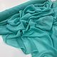  Natural matte crepe-chiffon-turquoise. Fabric. AVS -dressshop. My Livemaster. Фото №5