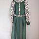 Women's green linen dress with long sleeves. Dresses. ZanKa. Online shopping on My Livemaster.  Фото №2