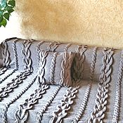 Для дома и интерьера handmade. Livemaster - original item Blankets: Plaid bedspread knitted with knitting needles Royal braids handmade. Handmade.