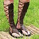 Gladiators genuine leather brown Croco. High Boots. Katorina Rukodelnica HandMadeButik. Online shopping on My Livemaster.  Фото №2