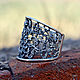 Кольцо широкое из серебра 925 пробы с армянским алфавитом DS0035. Кольца. Sunny Silver. Ярмарка Мастеров.  Фото №4