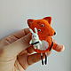 Order Fox with hare, felted brooch. lilu. Livemaster. . Brooches Фото №3