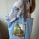 Beach Bag Blue Fabric Bag Textile Bag with Applique. Beach bag. mechty-o-lete. My Livemaster. Фото №5