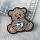 Brooch made of beads Teddy Bear with a heart, brooch bear, Brooches, Smolensk,  Фото №1