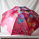 Umbrella with hand-painted 'Bright autumn' burgundy. Umbrellas. UmbrellaFineArt. My Livemaster. Фото №5