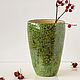 Зеленая ваза для цветов ручной работы Рептилия-2, Вазы, Москва,  Фото №1