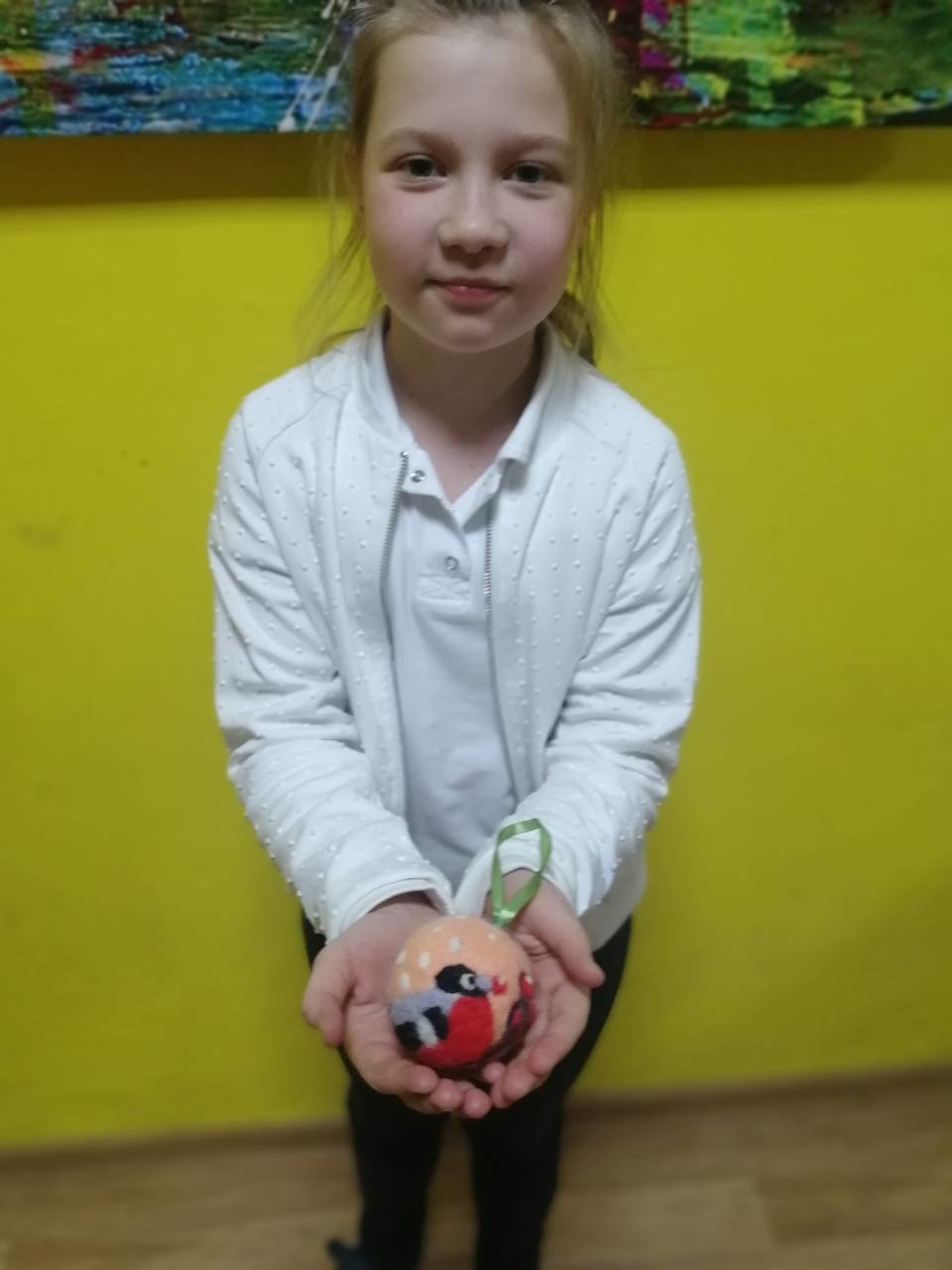Елочная игрушка из шерсти