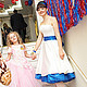 Свадебное платье в стиле 50х с синими декоративными элементами, Платья свадебные, Москва,  Фото №1