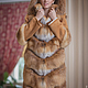 Шуба жилет из лисы и натурального дубляжа Fox and double-side sheepskin fur coat and vest
