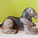 Estatuilla de perro Airedale Terrier de piedra natural anhidrita. Figurines. Kamnerezy-urala. My Livemaster. Фото №5