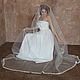 Wedding veil with narrow and dense lace.Color ivory wedding veils. length 3 meters. under the order. The price is affordable!
