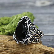 Серебряное кольцо c фианитом " Свисс топаз " , кольцо бирюзовый камень