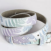 Аксессуары handmade. Livemaster - original item Leather Belt, Lavender Flower. Handmade.