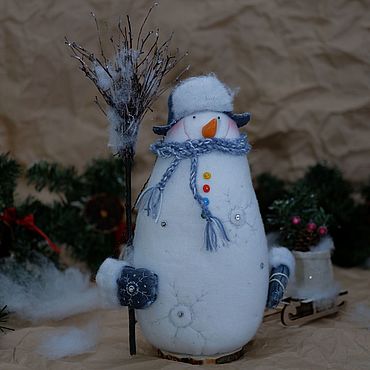 DIY Новогодняя игрушка из ваты! Елочные игрушки. Новогодний Снеговик!