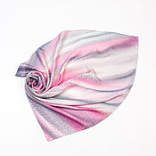Аксессуары handmade. Livemaster - original item Silk gray-pink scarf, jacquard. Handmade.