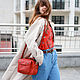 Кожаная сумочка "Джози" в красном цвете, Классическая сумка, Гатчина,  Фото №1