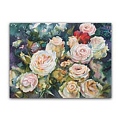 Картины и панно handmade. Livemaster - original item Painting Cream Roses. Handmade.