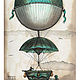 Картина акварелью "Винтажный воздушный шар", Картины, Москва,  Фото №1
