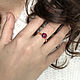 Золотое кольцо с натуральным пурпурным Турмалином Рубелит золото. Кольцо помолвочное. Shukra Натуральные драгоценные камни. Интернет-магазин Ярмарка Мастеров.  Фото №2