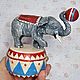 Елочная игрушка цирковой слон. Папье маше, Интерьерная кукла, Нижний Новгород,  Фото №1