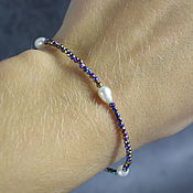 Украшения handmade. Livemaster - original item The bracelet is made of river pearls and natural iridescent hematite. Handmade.