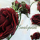 FABRIC FLOWERS. Brooch ' Burgundy roses'. Brooches. cbzybt. My Livemaster. Фото №5